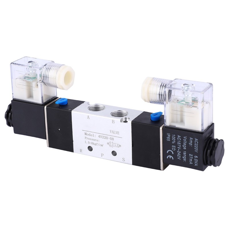 4V220-08 1/4" Inlet Outlet 1/8" Exhaust Pneumatic Solenoid Air Valve