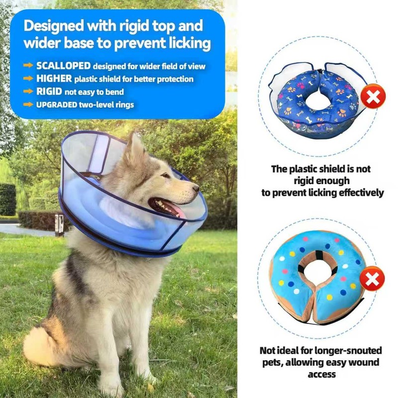Upgraded Inflatable Dog Cone Collar for Dogs After Surgery,Adjustable Soft