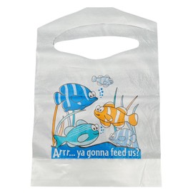 Sandhill Tools Disposable Kids Bibs for Catching Mess, White, 10.5" x 14.5" with 2" Crum Catcher Pocket (300 Pack)