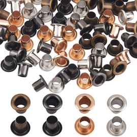 GORGECRAFT 1 Box 400Pcs 4 Colors Super Tiny Eyelet 0.06"(1.5mm) Hole Brass Metal Quicklet Grommets Self Backing Eyelets for Bead Cords Shoes Clothes Belt Bag DIY Sewing Crafts Leather Canvas