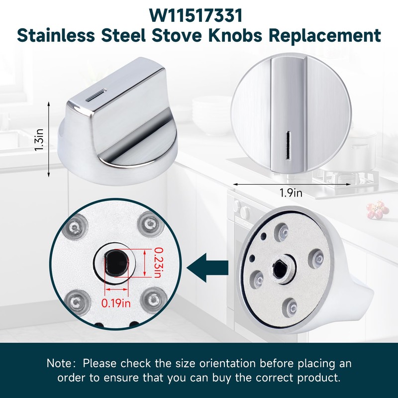 W11517331 for Whirlpool Electric Range Knobs (2pcs) Replace W10850027 W11117415