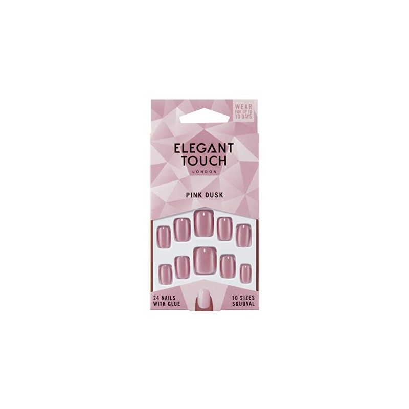Elegant Touch Colour False Nails - Pink Dusk (Squoval)
