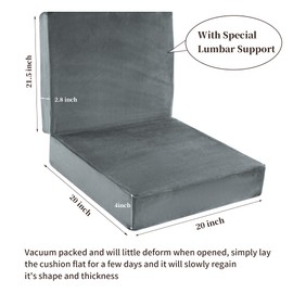 HOMBYS Memory Foam Lumbar Support Pillow for Recliner with Recliner Chair Seat Cushion-Thick Seat Cushion for Elderly with Long Back Support, Extra Large & Non-Slip