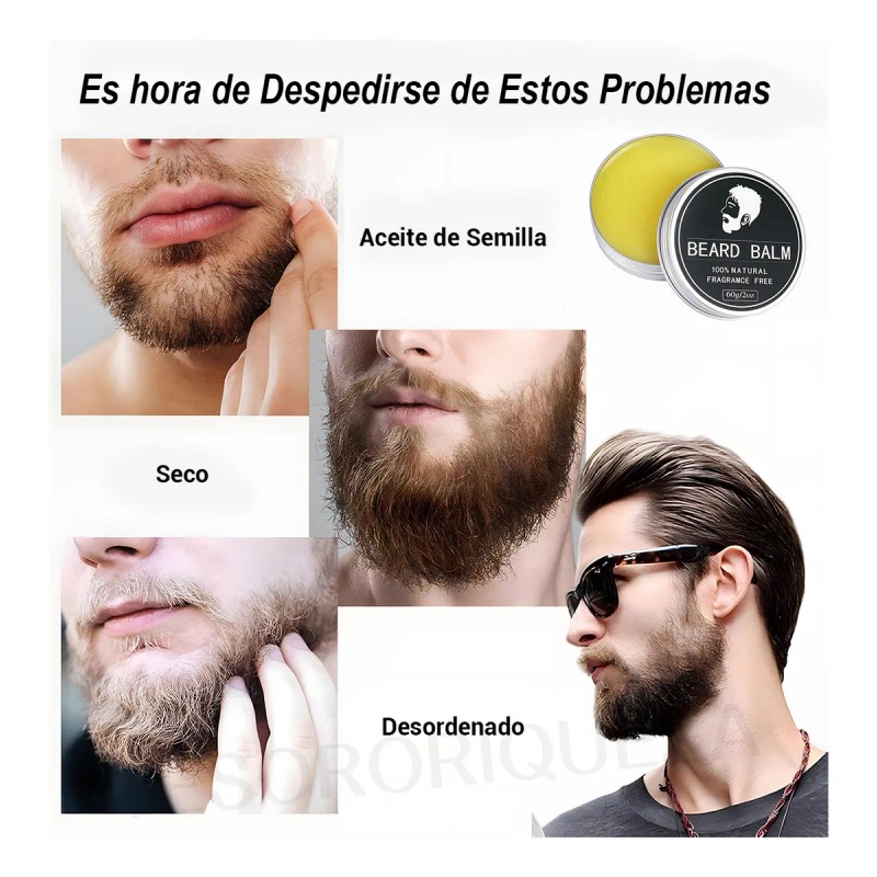 2pcs Bálsamo Ultra Potente Para Crecimiento De Barba - Fina