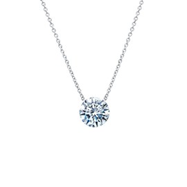 Lafonn Lassaire In Motion Sterling Silver Platinum Plated Lassire Simulated Diamond Necklace (2 CTTW)