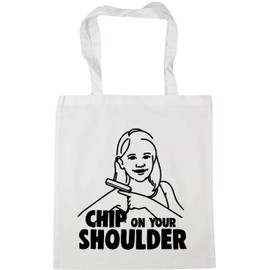 Hippowarehouse Chip on your shoulder Tote Shopping Gym Beach Bag 42cm x38cm, 10 litres