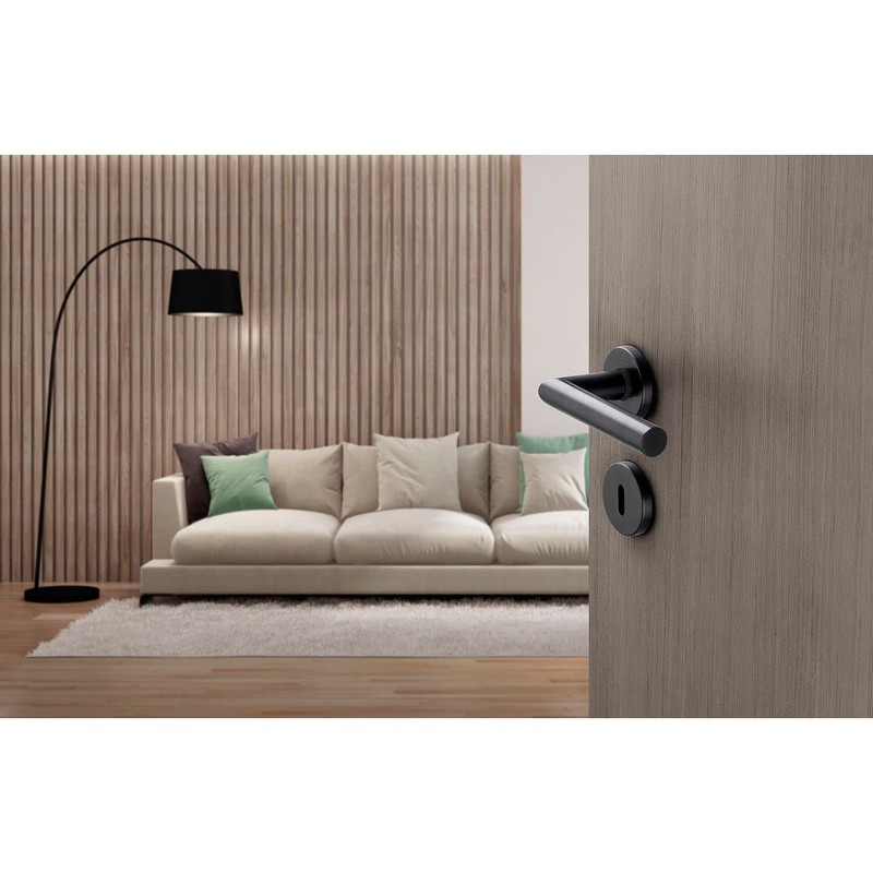 Hoppe Amsterdam 12033212 BB Handle Set on Rosette Stainless Steel