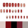 24Pcs Valentines Day Press on Nails Short Square Fake Nails