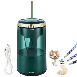 M&G Electric Pencil Sharpener, Portable Automatic Pencil Sharpener for Colored Pencils, Auto Stop,Fully Automatic Sharp & Fast, USB Operated for 7-8mm Pencils for Kids, School, Office, Home (Green)