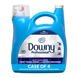 Downy Commercial Liquid Fabric Softener, Clean & Fresh Scent, 190 Loads, 140 Fl oz (Case of 4)
