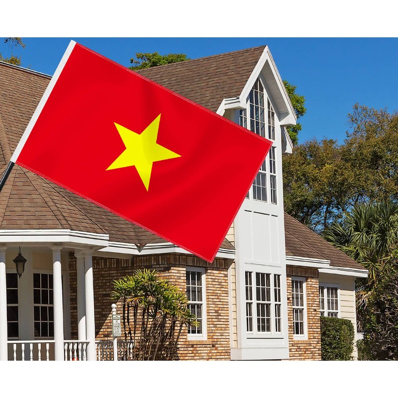 Large Vietnam Flag,3x5 FT Vietnamese 75D Outdoor Banner,Haitians Decor for