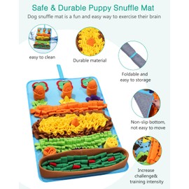 ORIA Snuffle Mat for Dogs, Interactive Sniff Mat for Slow Eating and Keep Busy, Encourages Natural Foraging Skills, Pet Snuffle Lick for Dogs Cats Rabbits, 30 x 20 inch