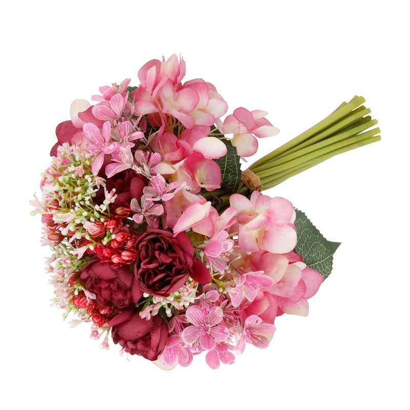 Simulation Wedding Bouquet Beautiful Bridal Holding Flower Wedding DecorationWine Red