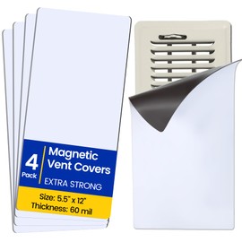 Seatern Magnetic Vent Covers, Extra Strong Magnets, 5.5" x 12" (4 Pack) Ultra Thick 60mil, Complete Seal, Air Vent Covers for Home Floor, Ceiling, Wall Registers, HVAC, AC, RV, and Heater Vents