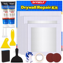 DIYSELF 18 Pack Drywall Repair Kit, Rapid Wall Patch Repair Kit with 2 Spackle Tubes & 6 Wall Patches, Drywall Putty for Nail Holes, Sheetrock, Home Repair, Wall Plaster, Hole Filler, Spackling Paste