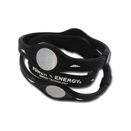 Power Energy Balance Bands, Silicon Sports Wristband, Hologram Bracelet Wrist Band, Infused with Natural Minerals & Negative Ions (Black, Small 175mm)