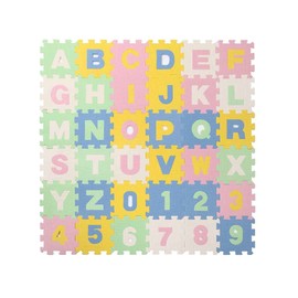 Yunox Flooring Joint Mat, Puzzle Mat, Number + Alphabet, Set of 36 [Approx. 5.9 x 5.9 x 0.4 inches (15 x 15 x 1 cm) / Children, Kids Play Mat, Soundproofing, Floor Scratch Protection, Floor Heating Compatible]