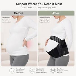 Adjustable Maternity Support Belt for Pregnancy – Breathable Belly Band with Abdominal Lift & Lower Back Support