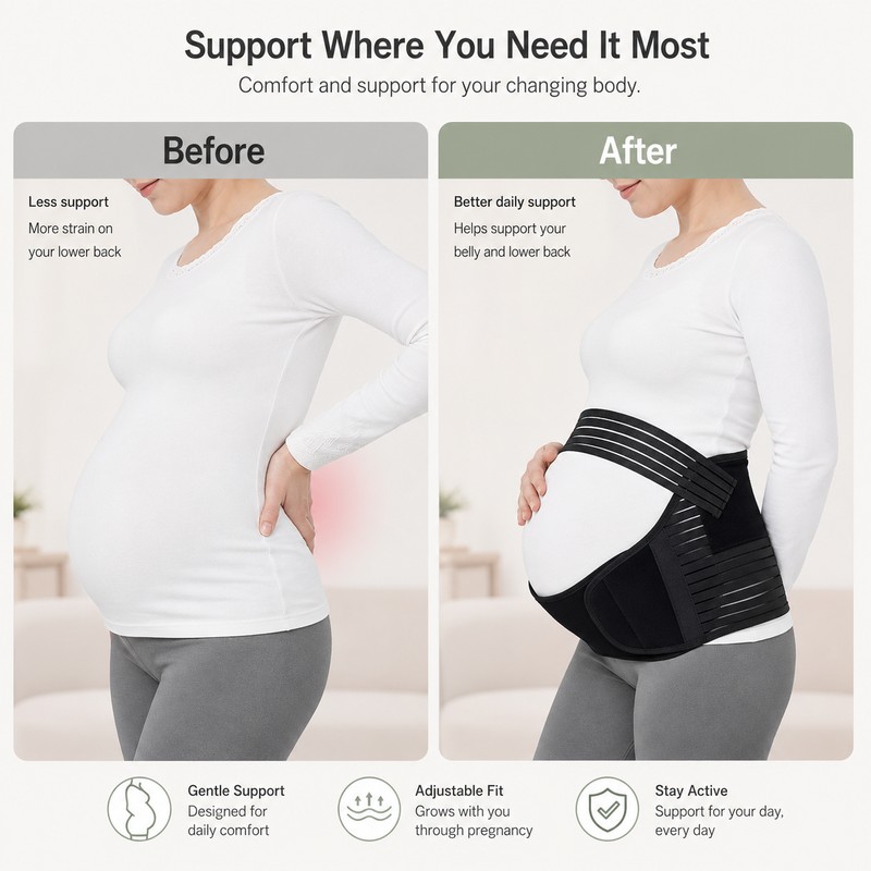 Adjustable Maternity Support Belt for Pregnancy – Breathable Belly Band