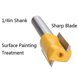 Router Bit Set 1/4 inch Straight Router Bit 5pcs Double Flute Woodworking Milling Cutter Top Bearing Trim Pattern Template Router Bit Set 1/4" 3/8" 1/2" 5/8" 3/4"