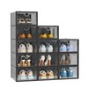 Ekisemio 12 Pack Shoe Storage Boxes, Stackable Clear Plastic Shoe