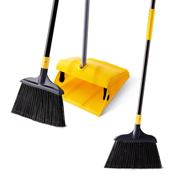 Yocada Heavy Duty Broom and Dustpan Set Commercial Outdoor Indoor