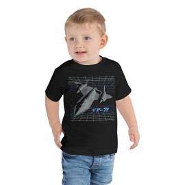 JG Infinite SR-71 Blackbird USAF Military Airplane Jet Aircraft Toddler Short Sleeve Tee