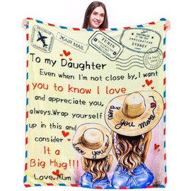 Daughter Gifts, Daughter Blanket from Mum, Birthday Gifts for Super Soft Cozy Daughter Flannel Blanket, 18th Birthday Graduation Gifts for Daughter