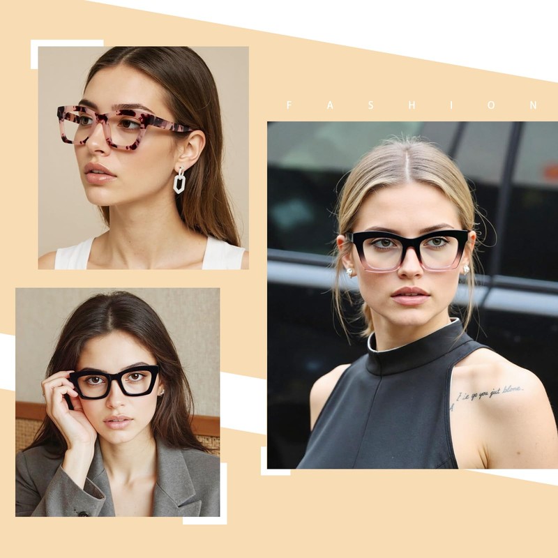 REAVEE Oprah Style Reading Glasses for Women Blue Light Blocking