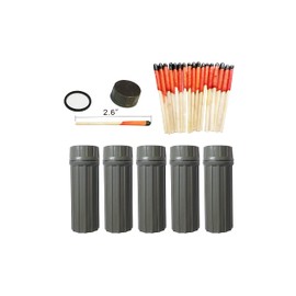Fire Starter Weather Proof Matches Waterproof Case for Hiking Camping Bushcraft Outdoor Emergency Survival Storm Outages (5 x Container Matches)