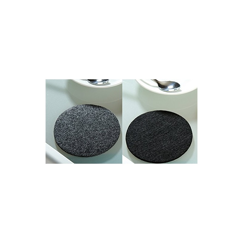 Gilde Felt Coasters Round 8-Piece Set 4 x Dark Grey
