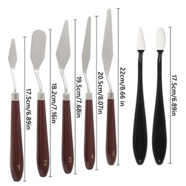 Oil Painting Spatula and Sketch Wiper Set, Steel Palette Spatula Set Long, Art Creating Practical Painting Accessories for Beginner