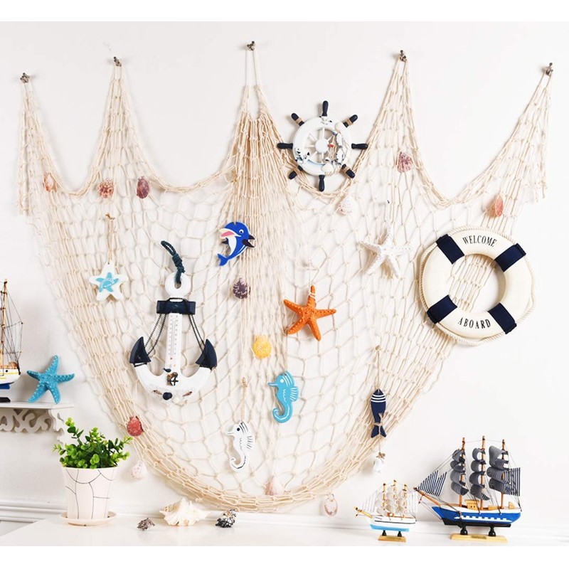 OJYUDD Fishing Net Decor, Fishnet Decor, Mediterranean Style Photographing Decoration,
