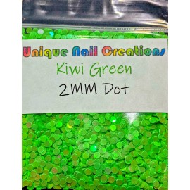 Unique Nail Creations 2MM DOT Shape~Pastel Pearl~Nail•Acr - Kiwi Green