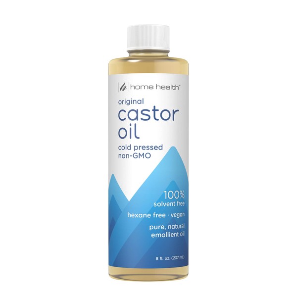 Home Health Original Castor Oil - 8 Fl Oz - Promotes Healthy Hair & Skin, Natural Skin Moisturizer - Pure, Cold Pressed, Non-GMO, Hexane-Free, Solvent-Free, Paraben-Free, Vegan
