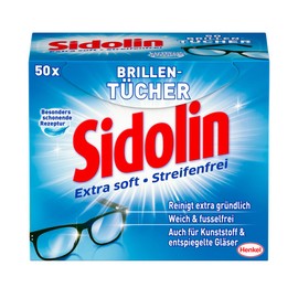 Sidolin Glasses Cleaning Cloths 200 (4 x 50) pieces, moist cleaning cloths for glasses, displays, screens, clean effortlessly and lint-free, ideal for on the go