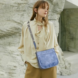 NICOLE & DORIS Women Crossbody Bags Large Shoulder Bag PU Leather Ladies Messenger Bag Multi Pockets Handbags Satchel Bag Hobo Bags for Travel Work Daily Use Blue