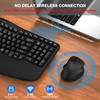 Wireless Keyboard and Mouse Combo, 2.4G Wave Keys Ergonomic Keyboard