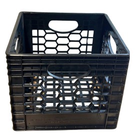 FLI Products Heavy-Duty Black Milk Crates for Storage, Organization & DIY | Perfect for Home, Camping, Worksite, & More - USA Made, Stackable, Durable (24 Quart)