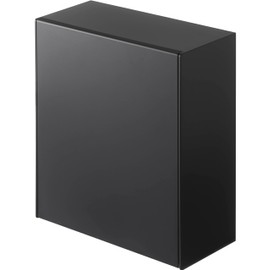 Yamazaki 5432 Magnetic Dust Box & Storage Case, Black, Approx. W 6.7 x D 3.4 - 6.3 x H 7.9 inches (17 x 8.7 - 16 x 20 cm), Tower Flap Type, Trash Can for Small Items