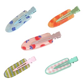 Traceless Bangs Clips, Pack of 5, Flat Shape, Non-Trace Hair Clip, For Face Washing, Makeup, For Hair Salon, Tricks, Bangs, Invisible, For Adults, Kids, Ladies, Girls (Cute)