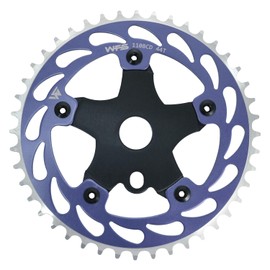 WFS Helix Chainring w/Spider Sprocket 44T 1/8" 110mm BCD 5 Arm Hole Old School BMX, Blue, WFS3066-BO