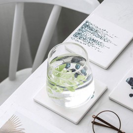 YHOMBES Coasters Stylish Absorbent Coaster Back, Cork Absorbent, High Absorbency, Insulation, Quick Drying, Anti-Slip, Stylish Coasters, Scandinavian Style, Gift (Set of 6)