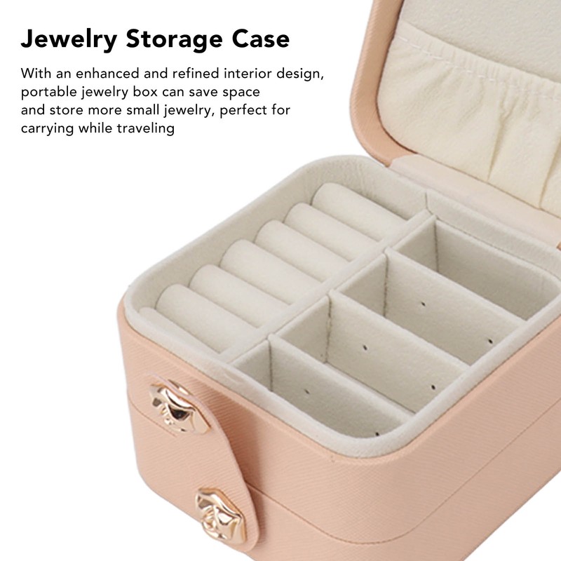 Travel Jewelry Box Organizer Small Portable Storage Case 2 Layer
