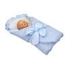 TupTam Unisex Baby Swaddling Blanket with Bow Blue Size: 70