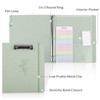 SKYDUE 3 Ring Binder with Clipboard,1 Inch Linen Binder for