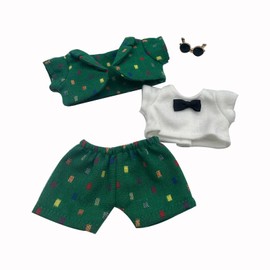 Clothes for Labubus Doll Cute Outfits for LaBubus Keychain Dolls,Kawaii Dress Up Clothing for 17cm Labubus Doll for Birthday Gifts (No Doll)(Dark Green)