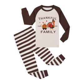 Joyond Boys Girls 2 Piece and Toddler Thanksgiving Pajama Set, Cotton, Thankfull, 5T