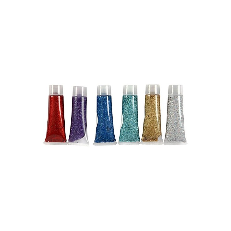 Glitter Gel, assortment, 6x18 ml