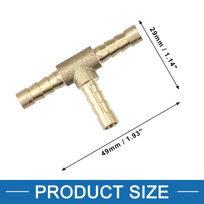A ABSOPRO Hose Barb Copper 3 Way Tee Connector Adapter